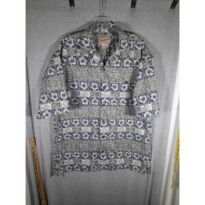 Woolrich Button‎ Up Shirt Mens Large 100 Cotton Hawaiian Tropical Resort Floral